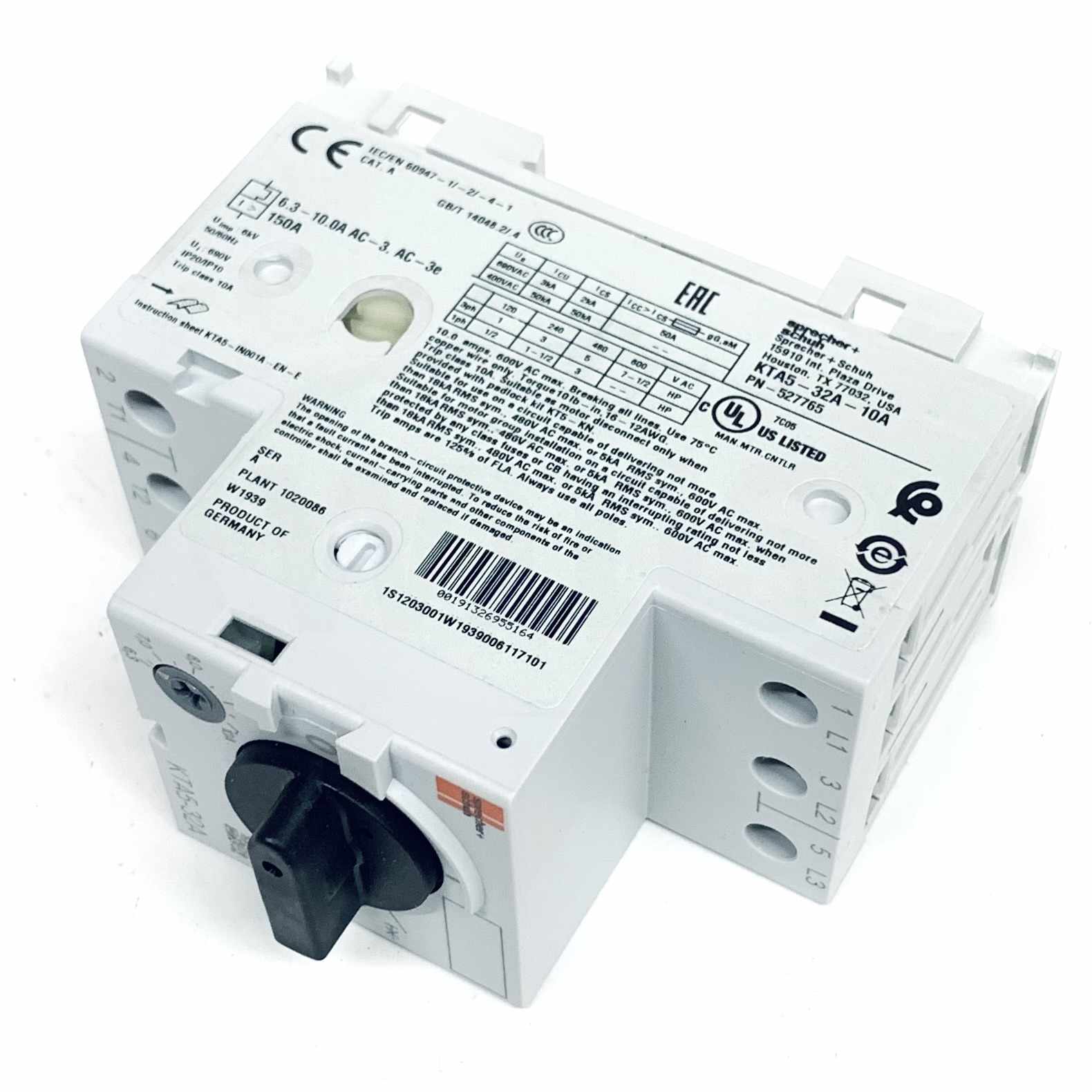 KTA5-32A-10A Sprecher + Schuh Manual Motor Starter 527765