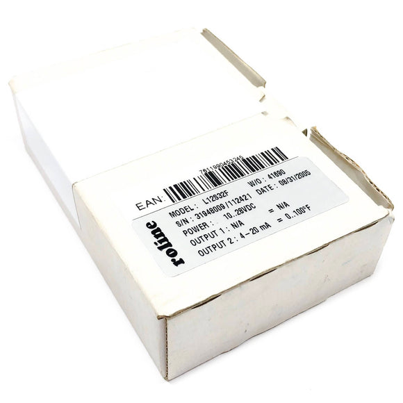 L12S32F Roline Spce Temp Transmitter, 10-28 VDC, 4-20 mA, 100 Degrees F