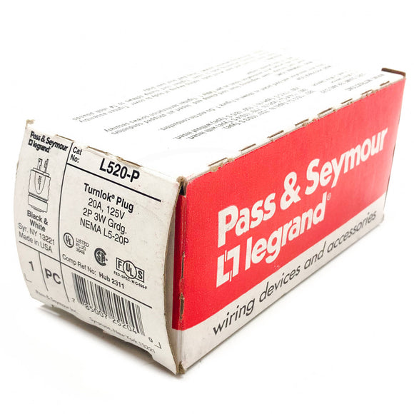 L520-P Pass & Seymour Turnlok Plug, 20 Amp 125V