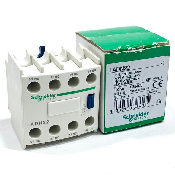 LADN22 Schneider Electric Auxiliary Contact Block 2NO-2NC, Screw Term