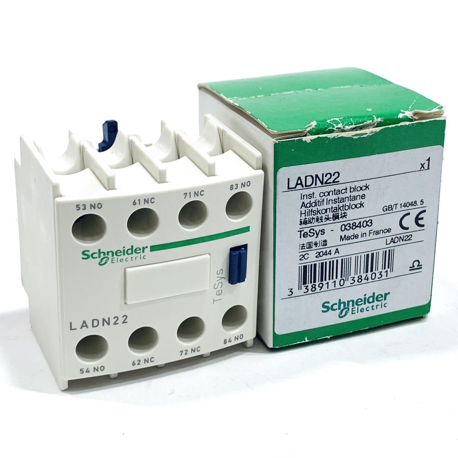 LADN22 Schneider Electric Auxiliary Contact Block 2NO-2NC, Screw Term