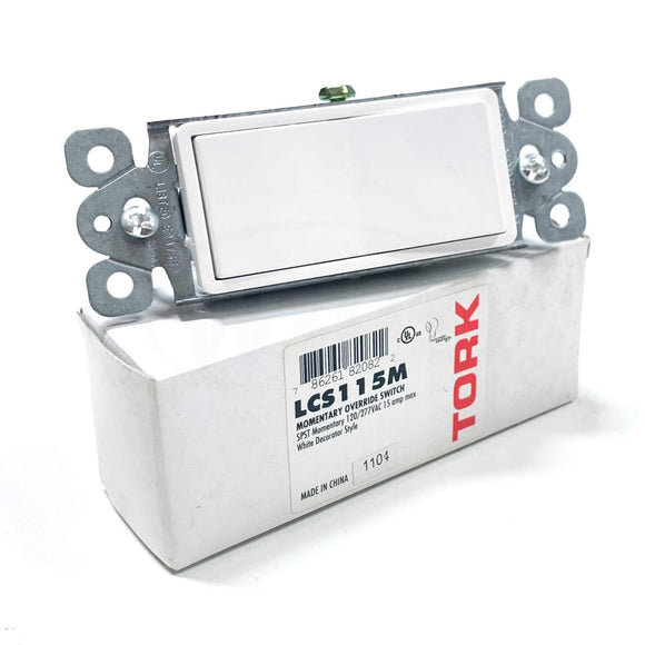 LCS115M Tork Momentary Override Switch, 120/277VAC, White