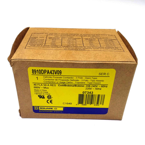 8910DPA43V09 Square D Definite Purpose Contactor