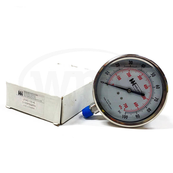 LF442-100-4L Weiss Instruments Inc. 0-100 PSI & KPA 1/4" Lower