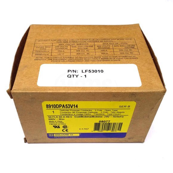 8910DPA53V14 Square D Definite Purpose Contactor