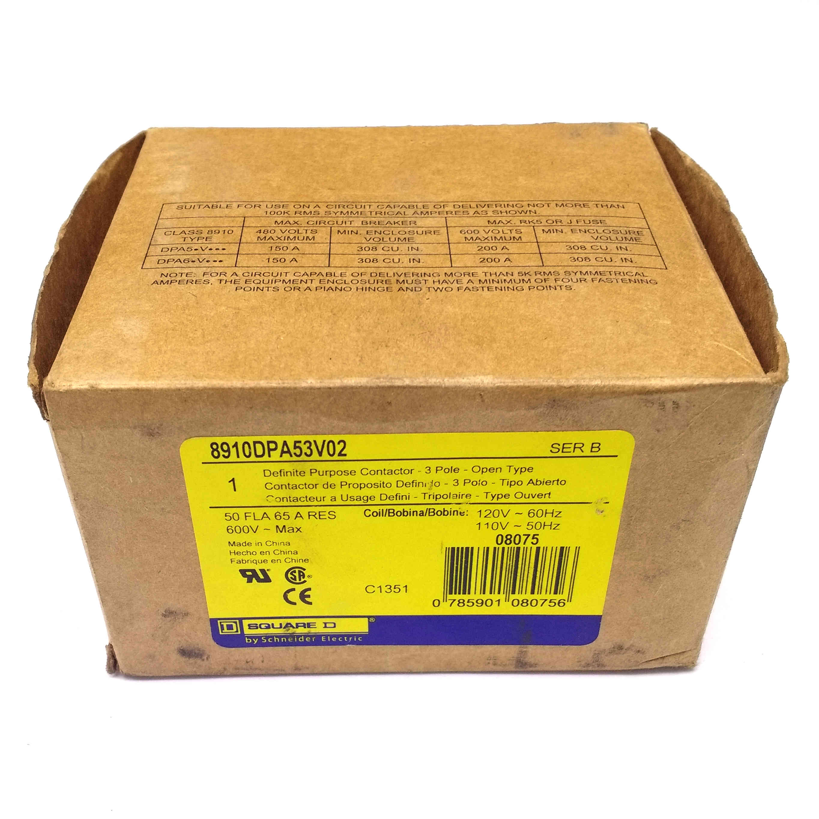 8910DPA53V02 Square D Definite Purpose Contactor