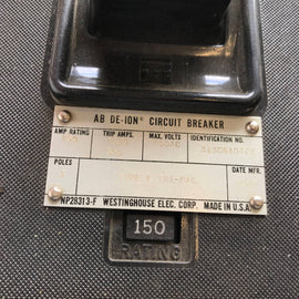 NP28313-F Westinghouse AB DE-ION Breaker 3 Pole 150 Amp 600VAC Circuit Breaker