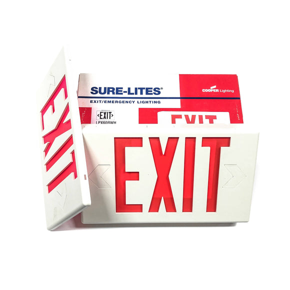 LPX60RWH Cooper Lighting/Sure Lites Polycarbonate Exit Sign, AC Only,120/277 VAC