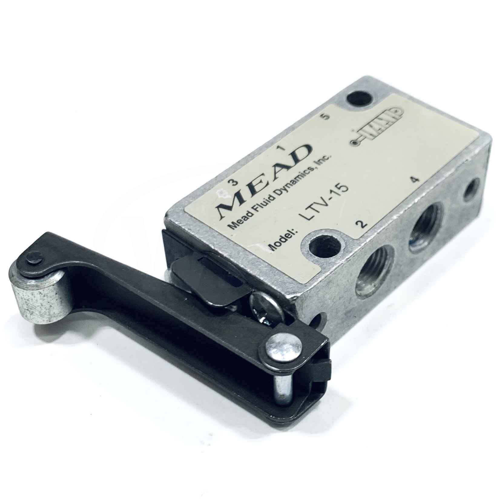 LTV-15 Mead Mechanical Air Control Valve - 5 Port, 2 Position, Roller Operated