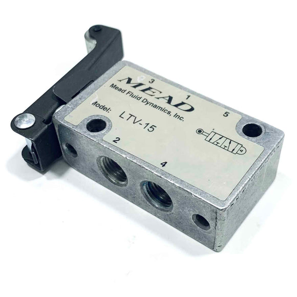 LTV-15 Mead Mechanical Air Control Valve - 5 Port, 2 Position, Roller Operated