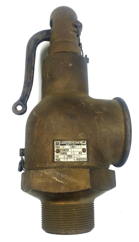 Lunkenheimer Fig 629 2" Input/3" Output Brass Safety Relief Valve