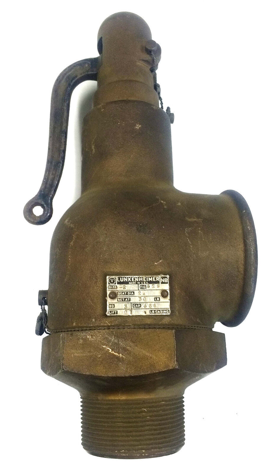 Lunkenheimer Fig 629 2" Input/3" Output Brass Safety Relief Valve