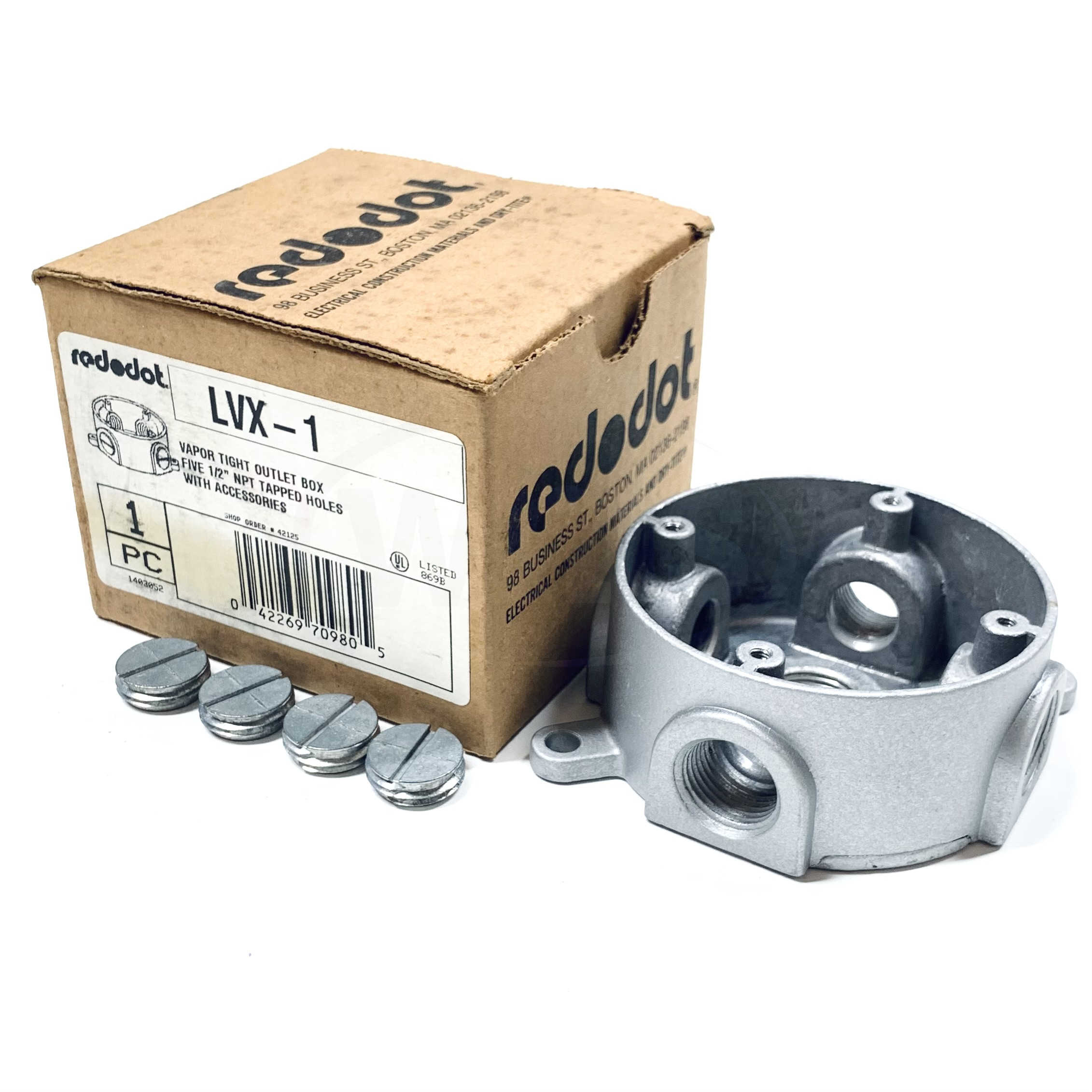 LVX-1 Red Dot Vapor Tight Outlet Box 1/2"