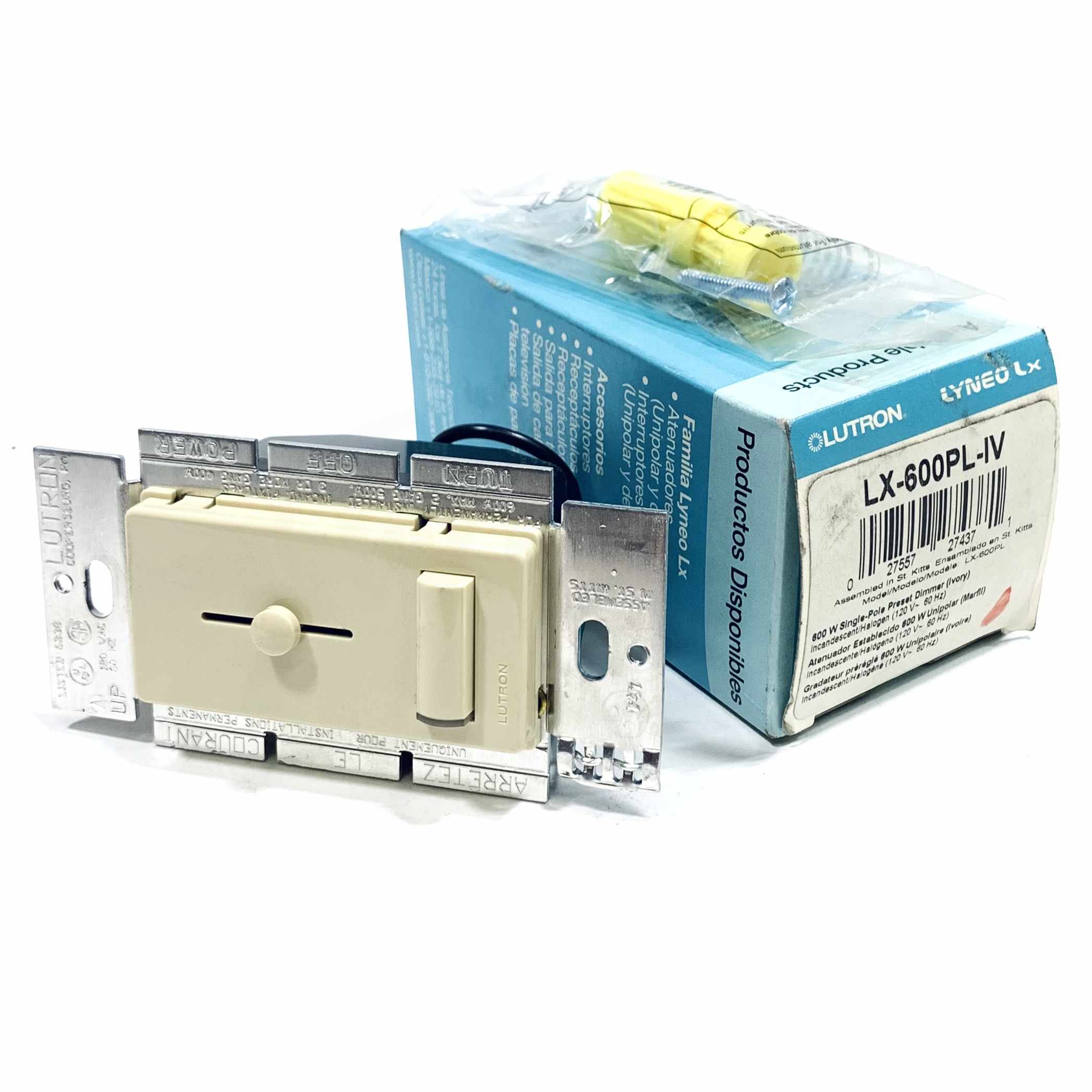 LX-600PL-IV Lutron Single Pole Preset Dimmer Switch