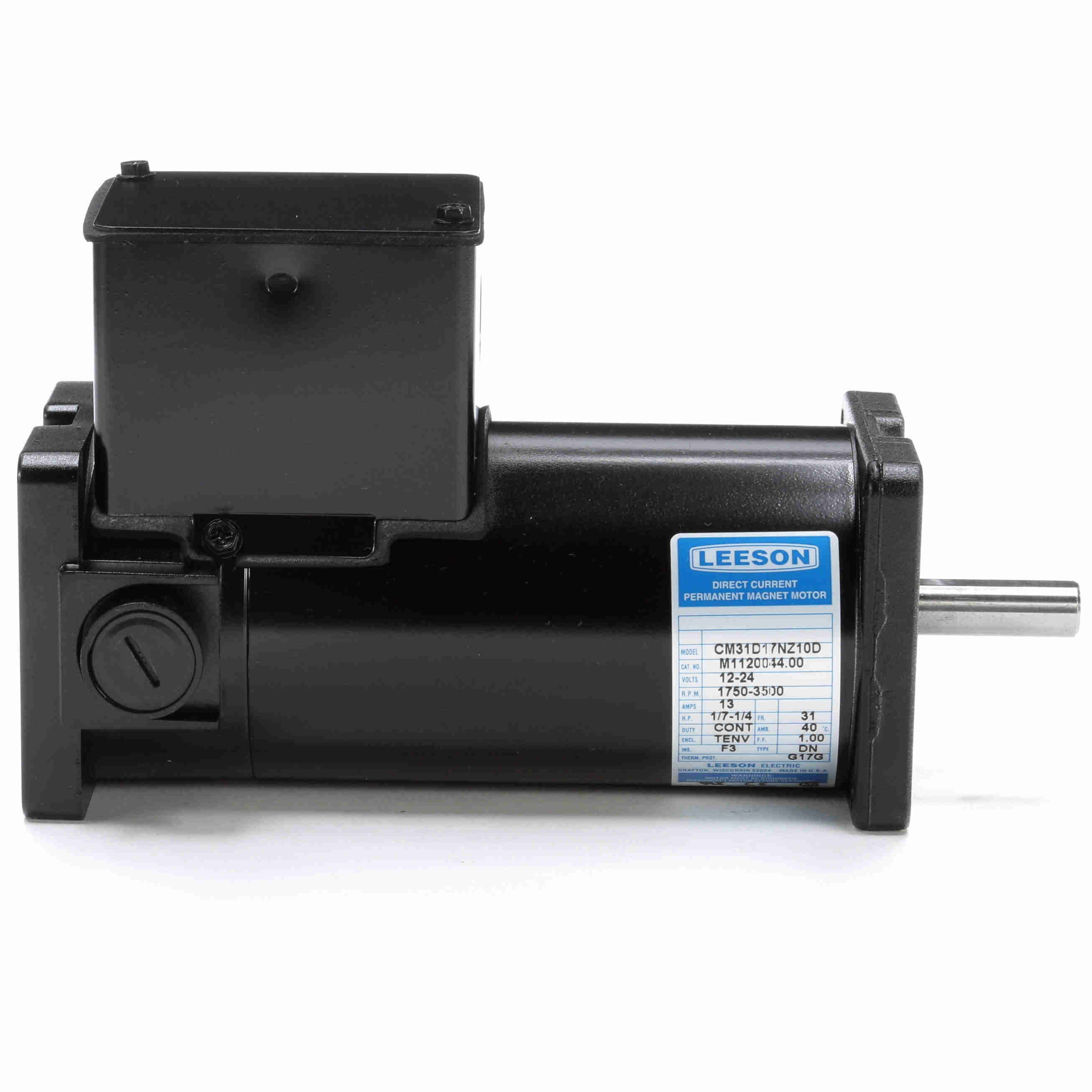 M1120044.00 Leeson 0.14/0.25HP Sub-Fractional DC Electric Motor, 1750-3500RPM