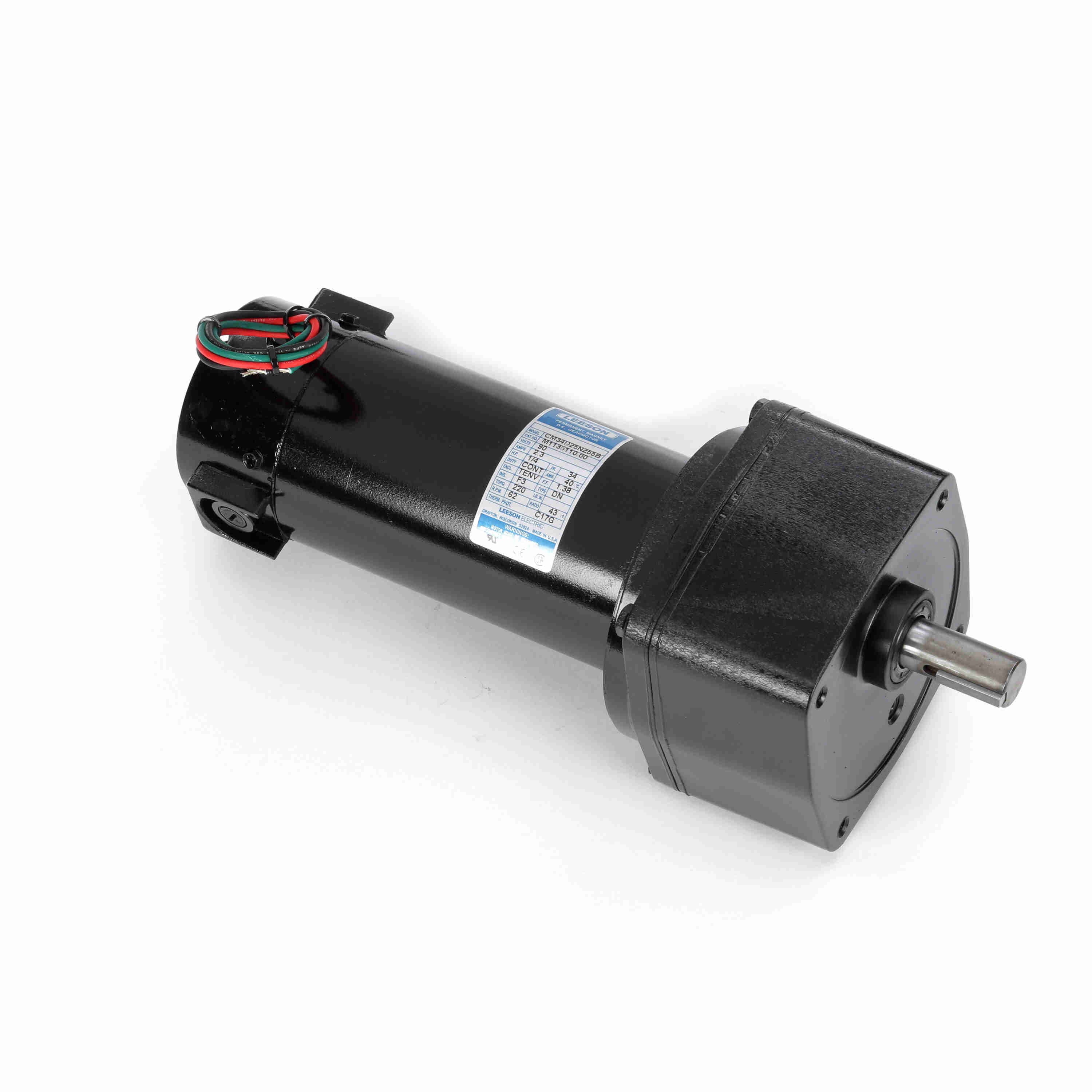 M1135110.00 Leeson 1/4HP Parallel Shaft DC Gearmotor, 62 RPM, 220 lb-in - 0