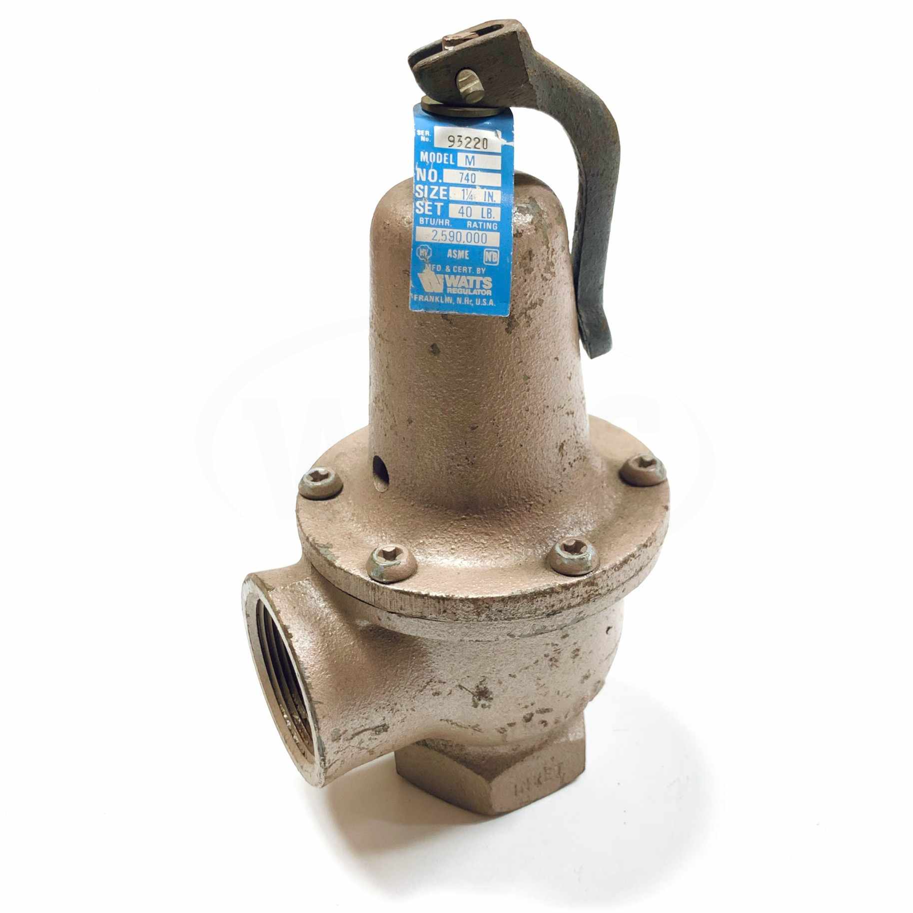 M740 Watts Pressure Relief Valve, 1 1/4" X 1 1/2"