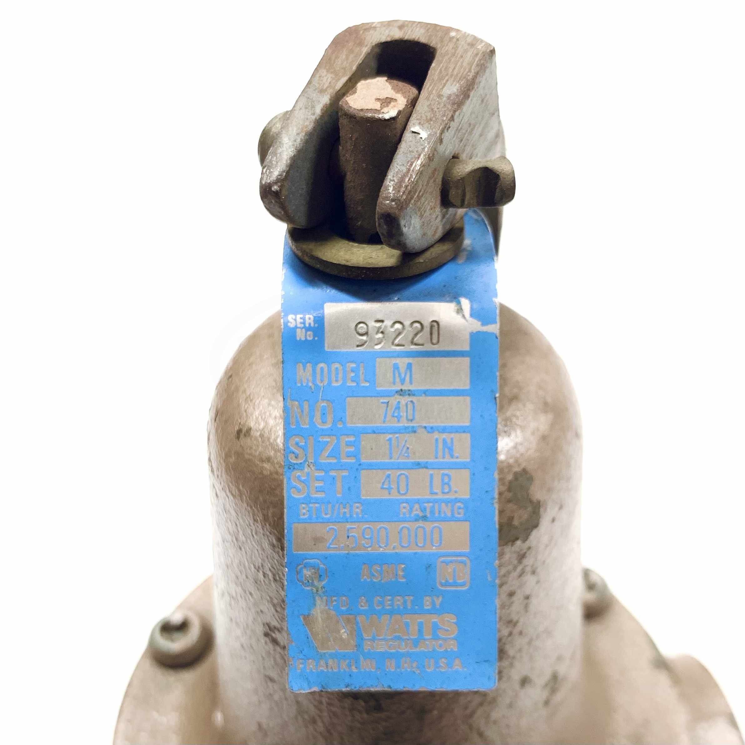 M740 Watts Pressure Relief Valve, 1 1/4" X 1 1/2"