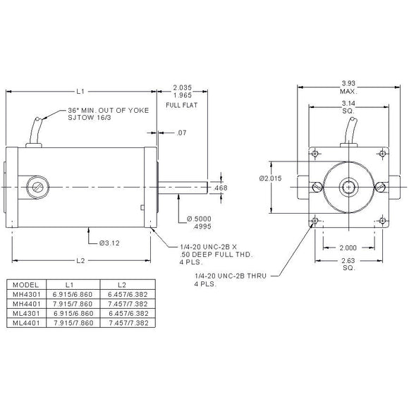 ML4401 WEG 1/6HP Permanent Magnet DC Electric Motor, 1800RPM