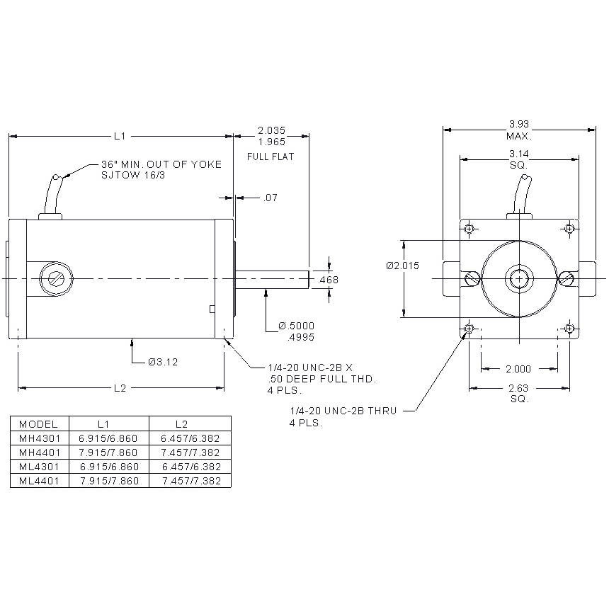 ML4401 WEG 1/6HP Permanent Magnet DC Electric Motor, 1800RPM - 0