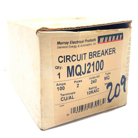 MQJ2100 Murray Circuit Breaker, 100 Amp, 2-Pole