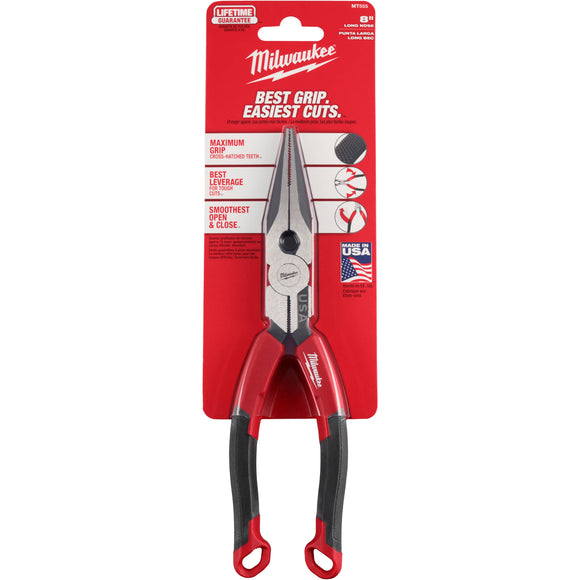 MT555 Milwaukee 8" Long Nose Comfort Grip Pliers