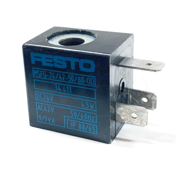 MSFG-24/42-50/60-0D Festo Solenoid Coil, 34411, 24VDC, 4,5W, 50/60Hz