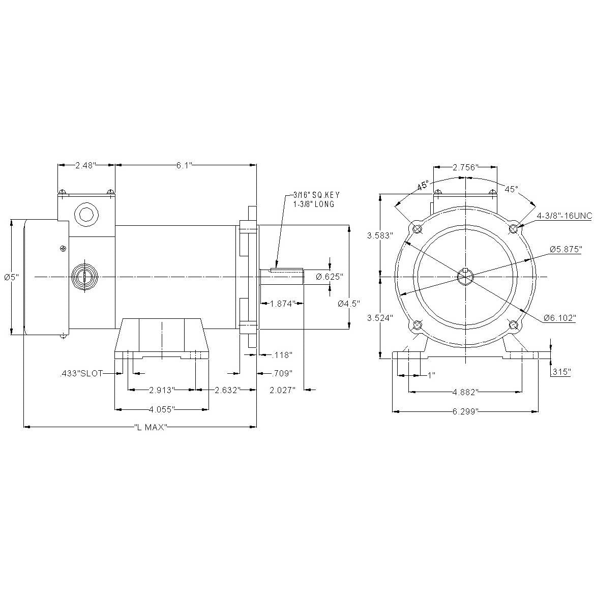 MT-032 WEG 0.50HP Permanent Magnet DC Electric Motor, 1750RPM - 0