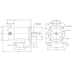 MT-032 WEG 0.50HP Permanent Magnet DC Electric Motor, 1750RPM - 0