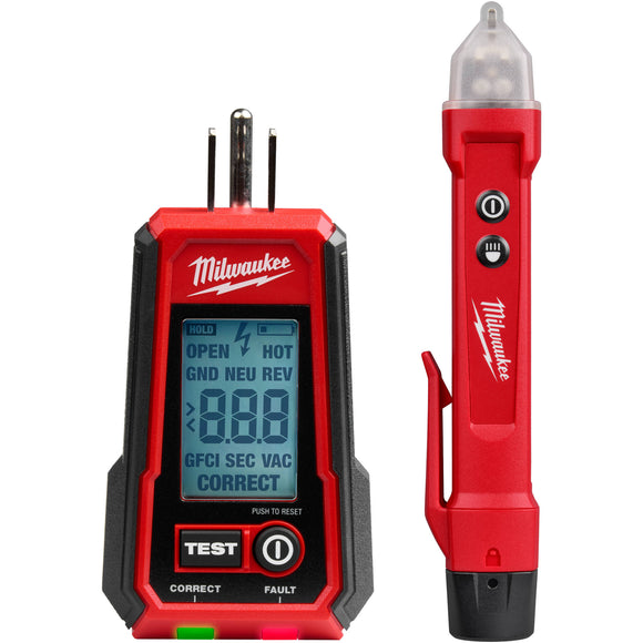 3211-20 Milwaukee Digital GFCI Receptacle Tester and Voltage Detector w/ LED