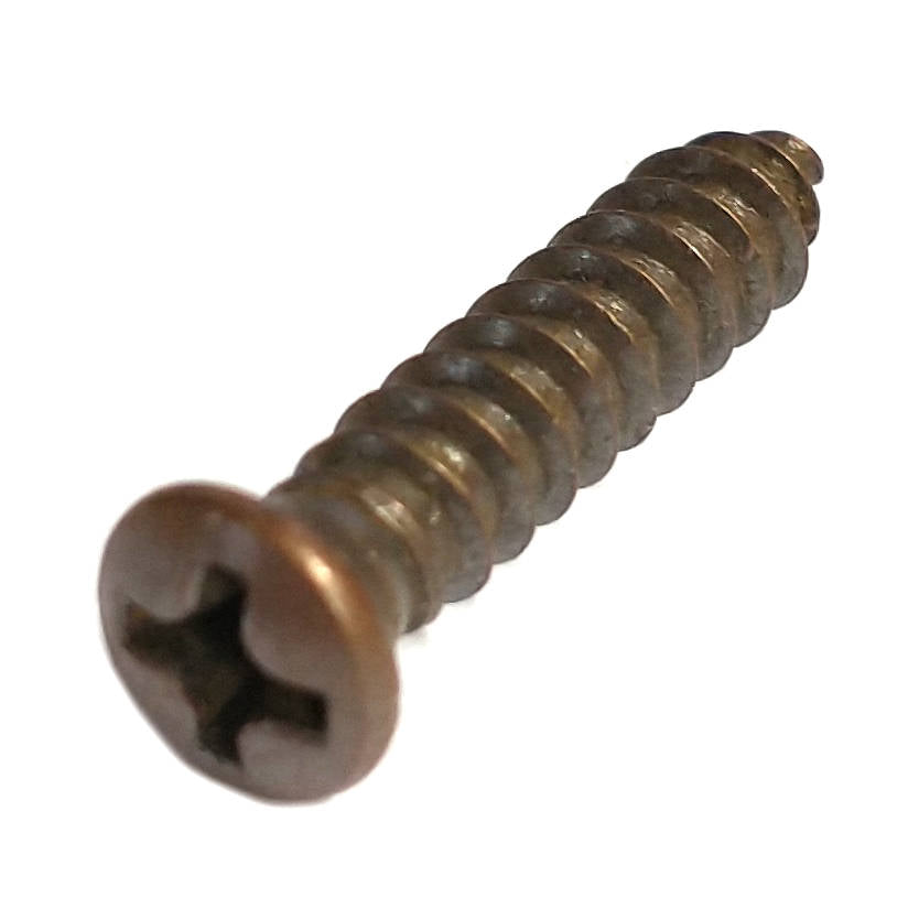 63292 Midwest #8 x 3/4" Bronze Plated Oval Head Sheet Metal Screw - 0
