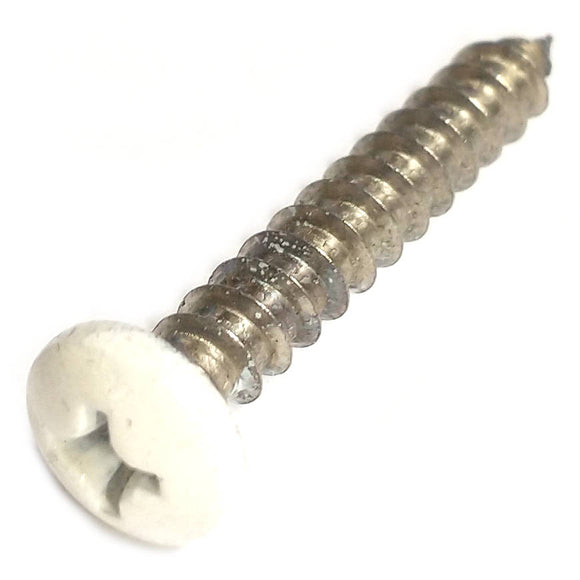 69483 Midwest #8 x 1" White Head Stainless Steel Window Screw