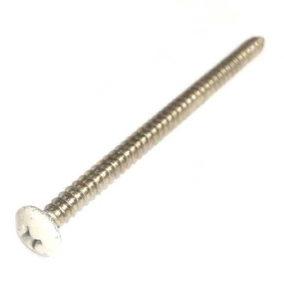 69486 Midwest #8 x 2-1/2" White Head Stainless Steel Window Screw