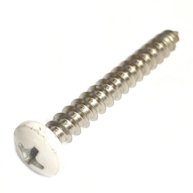 69493 Midwest #10 x 1-1/2" White Head Stainless Steel Window Screw
