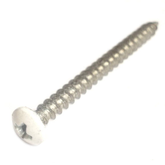 69494 Midwest #10 x 2" White Head Stainless Steel Window Screw