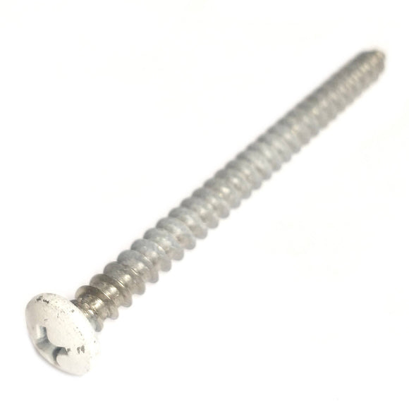 69495 Midwest #10 x 2-1/2" White Head Stainless Steel Window Screw
