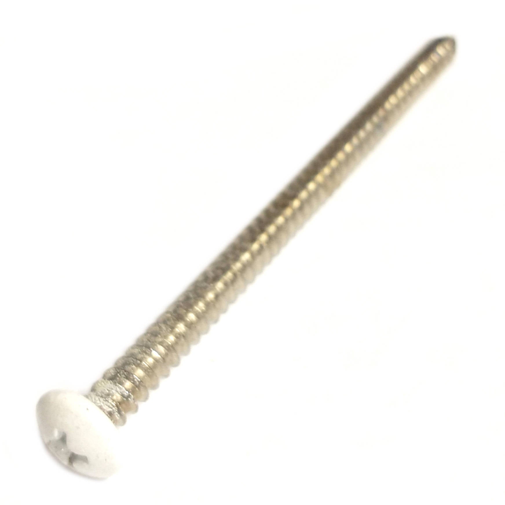 69496 Midwest #10 x 3" White Head Stainless Steel Window Screw