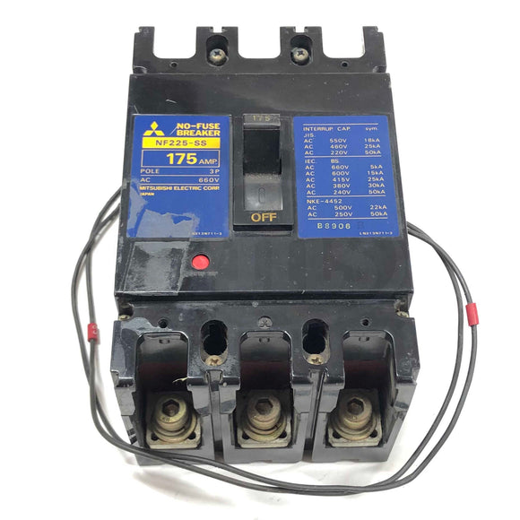 NF225-SS Mitsubishi No Fuse Breaker, 175 Amp, 3 Pole, 660V