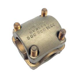 QPX4444 Burndy Copper Clamp, Min: 500 kcmil, Max: 1000 kcmil, Wrench Size: 9/16