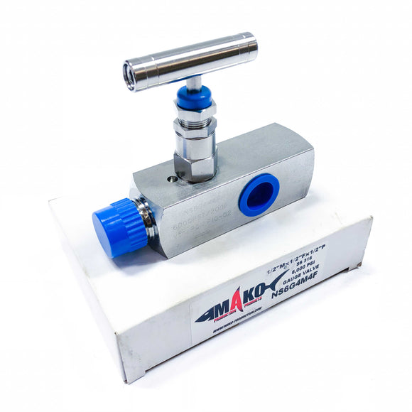 NS6G4M4F Mako Needle Gauge Valve, 6000PSI