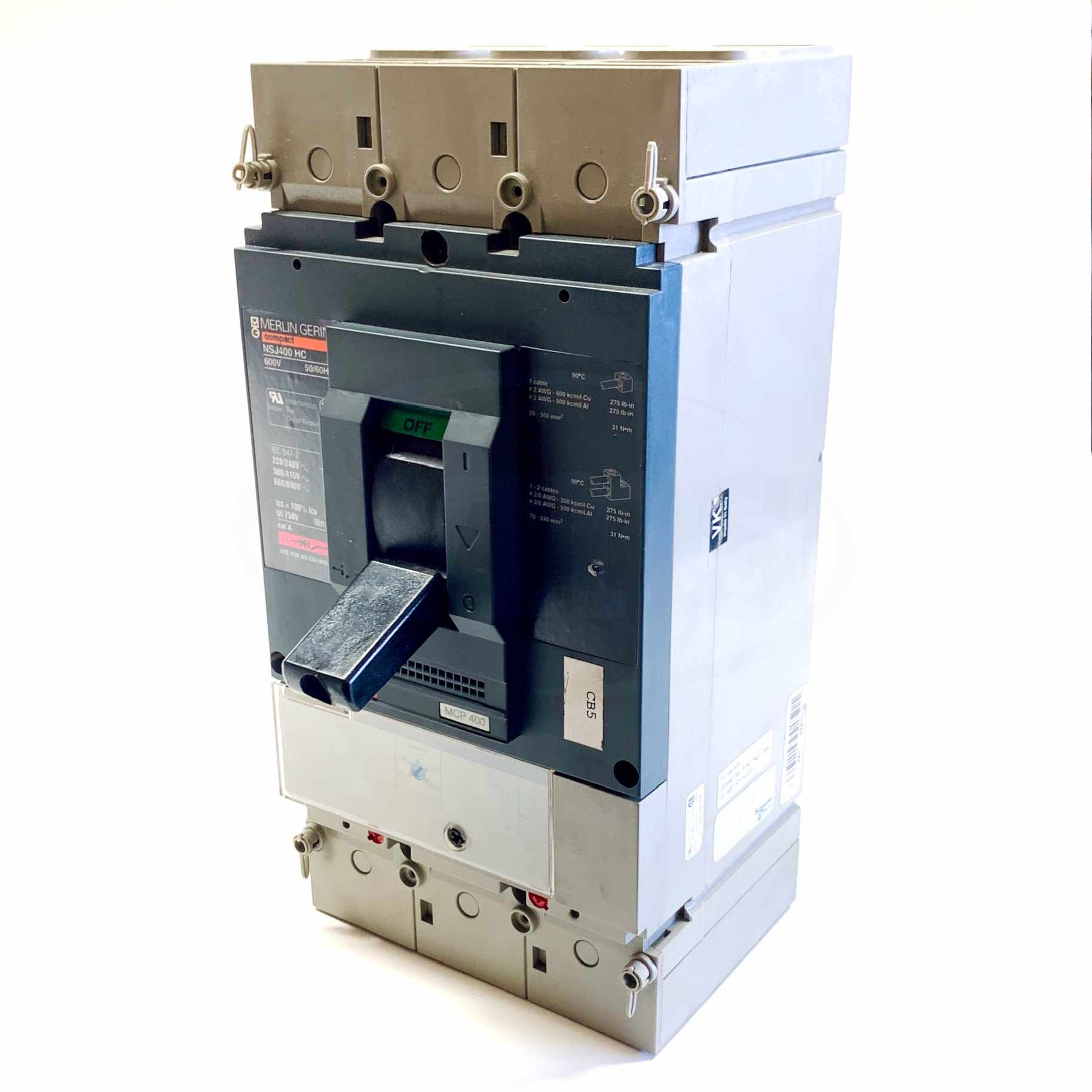 NSJ400HC Merlin Gerin Molded Case Circuit Breaker, 600V, 50/60Hz - 0