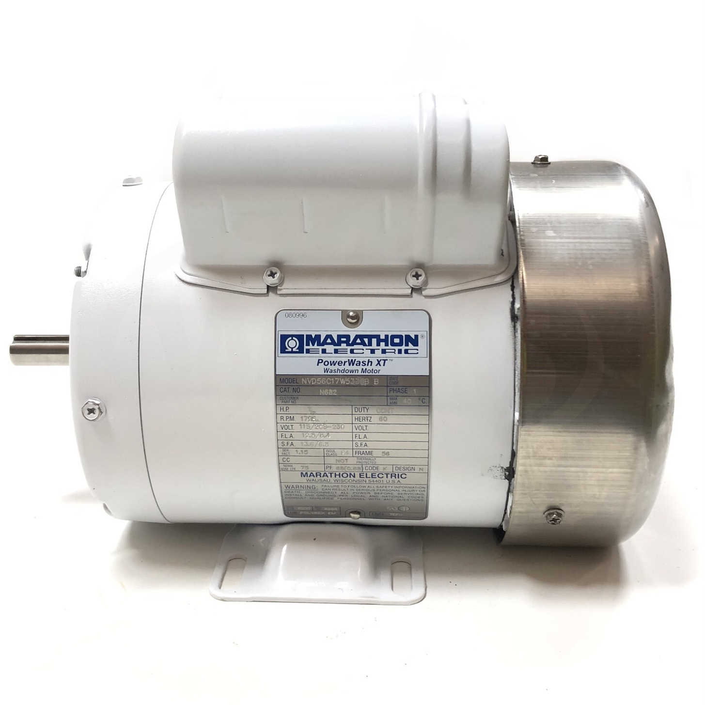 NVD56C17W5338B-B Marathon Power Wash XT Washdown 1HP Motor 1725 RPM 56 Frame 115 - 0