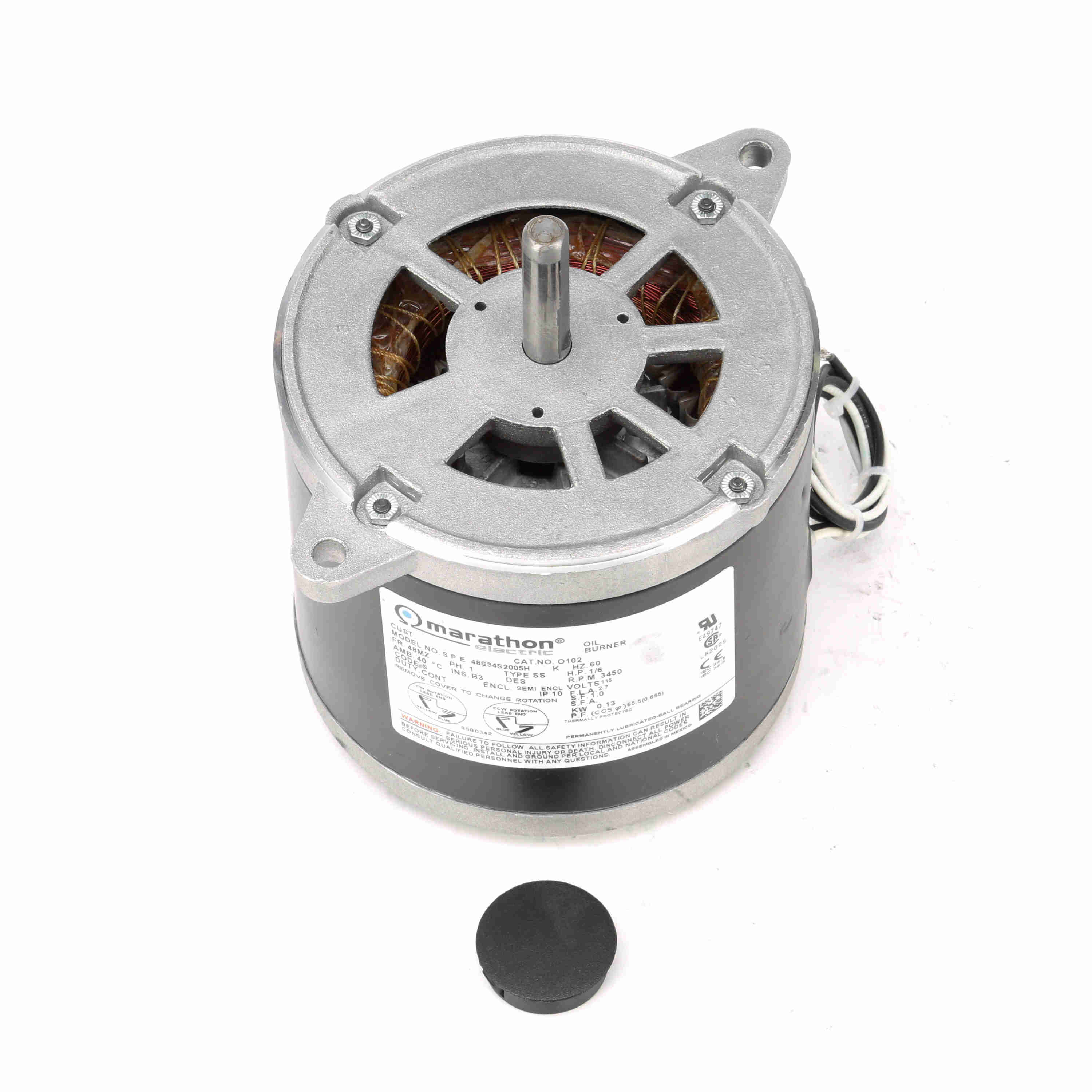 O102 Marathon 1/6HP Oil Burner Electric Motor, 3450RPM - 0
