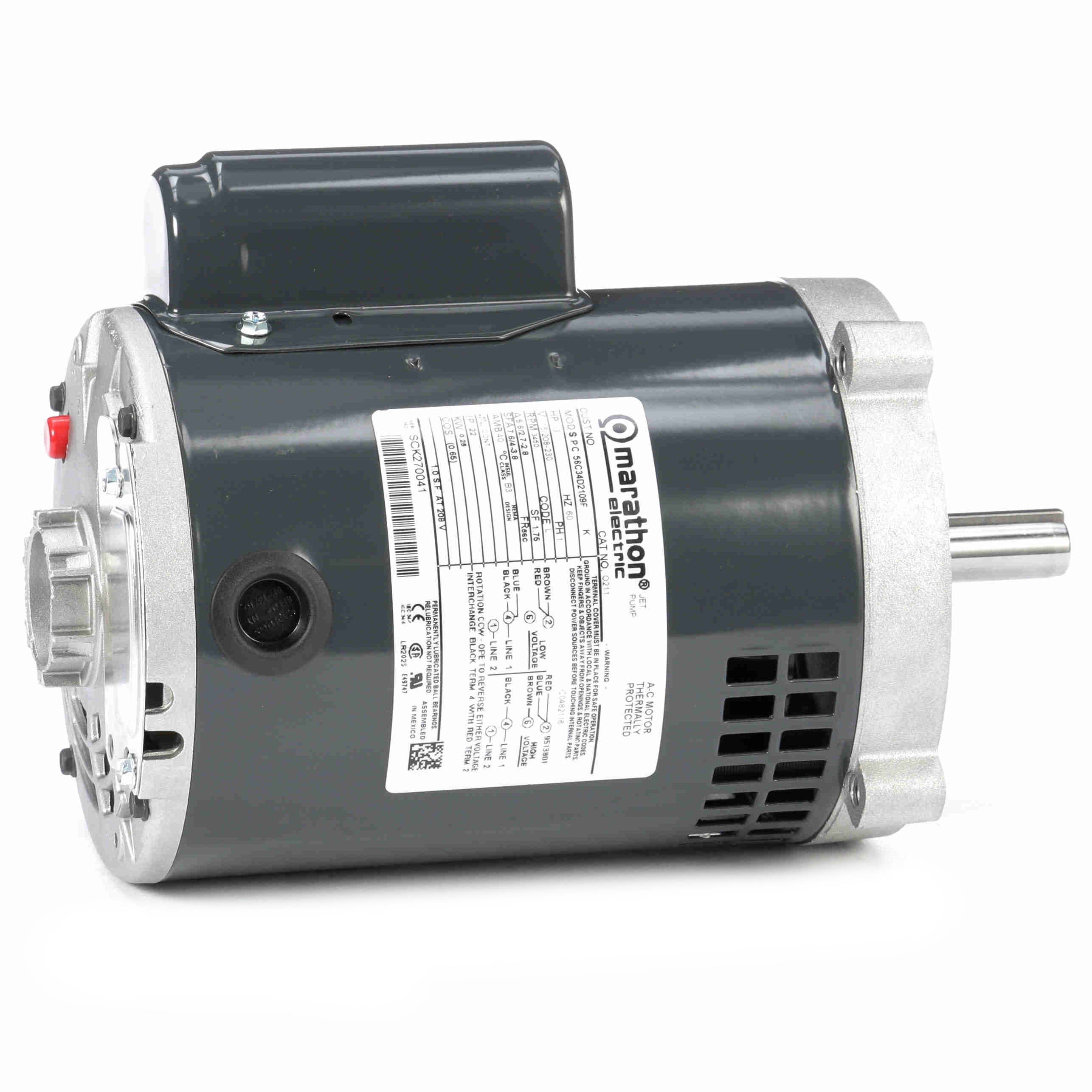 O211 Marathon 1/3HP Oil Burner Electric Motor, 3600RPM