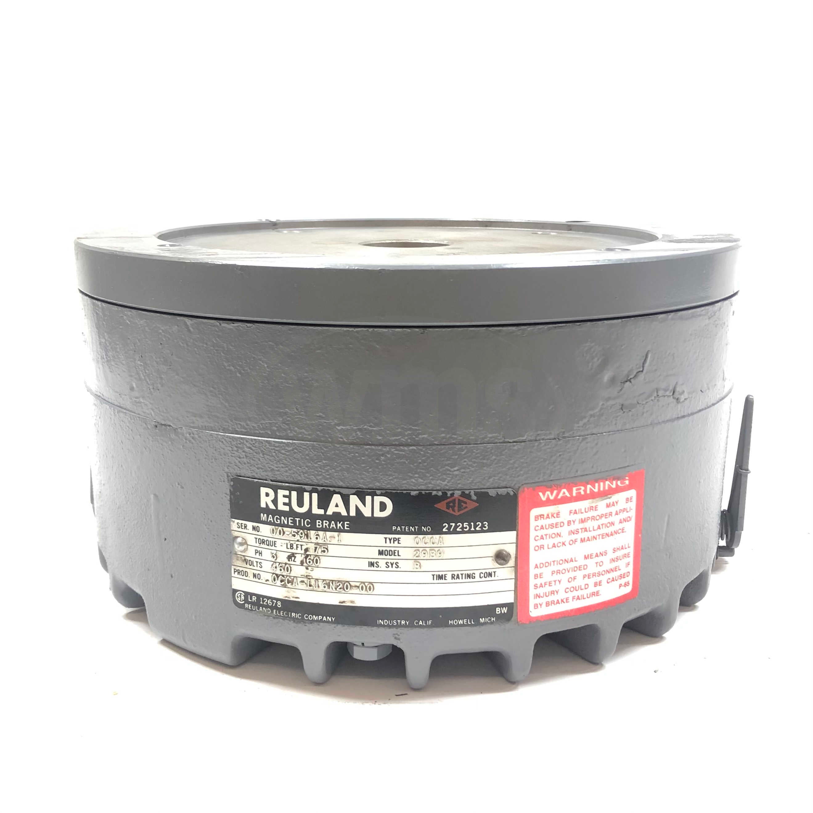 OCCA-L16N20-00 Reuland Magnetic Brake 3 PH, 60 Hz, 460V (0CCA) (29B9)