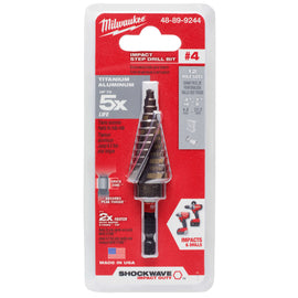 48-89-9244 Milwaukee SHOCKWAVE Impact Duty #4 Step Bit, 3/16" - 7/8"