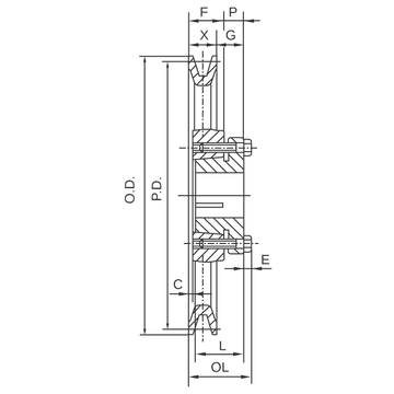 BK70H 6.75" "H" Style BK Single Groove V-Pulley