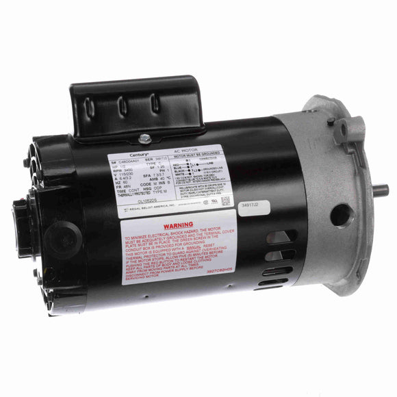 Century OL1052DS Oil Burner Motor, 1/2HP 3450RPM