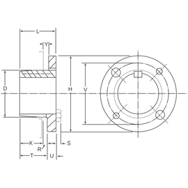 H24 AMEC "H" Style Taper Bushing, 1-1/2" Bore