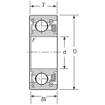 WC87008 Ball Bearing, Felt Seal & Shielded